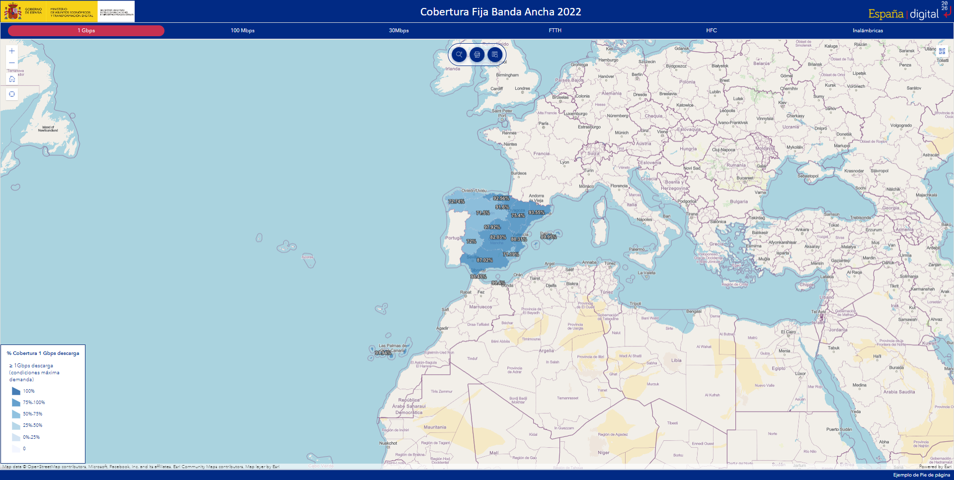 Imagen mapa cobertura fija Banda ancha 2023